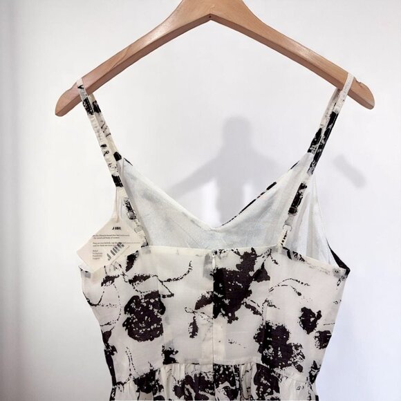 NWT J.ING Jing White with Black Floral Print Fit and Flare Dress - Picture 4 of 7